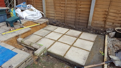 12 pavers laid - final edge to complete