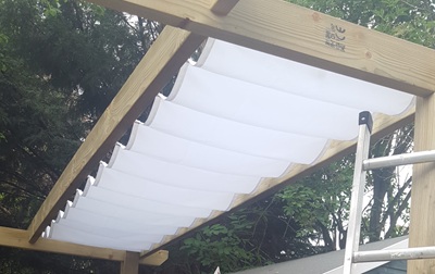 Sun-shade extended and from below